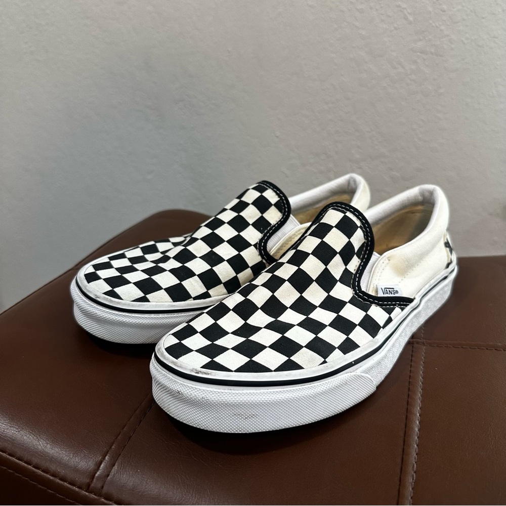 Vans Black and White Checkerboard Slip-Ons